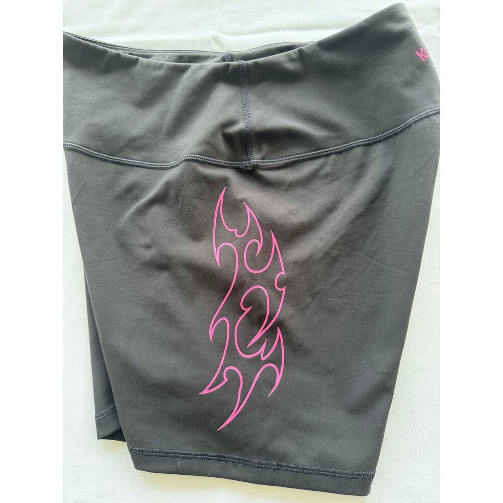 RARE Kill Crew Porrada Series Vol.1 Pink Tribal Flame Scrunch Biker Shorts Large